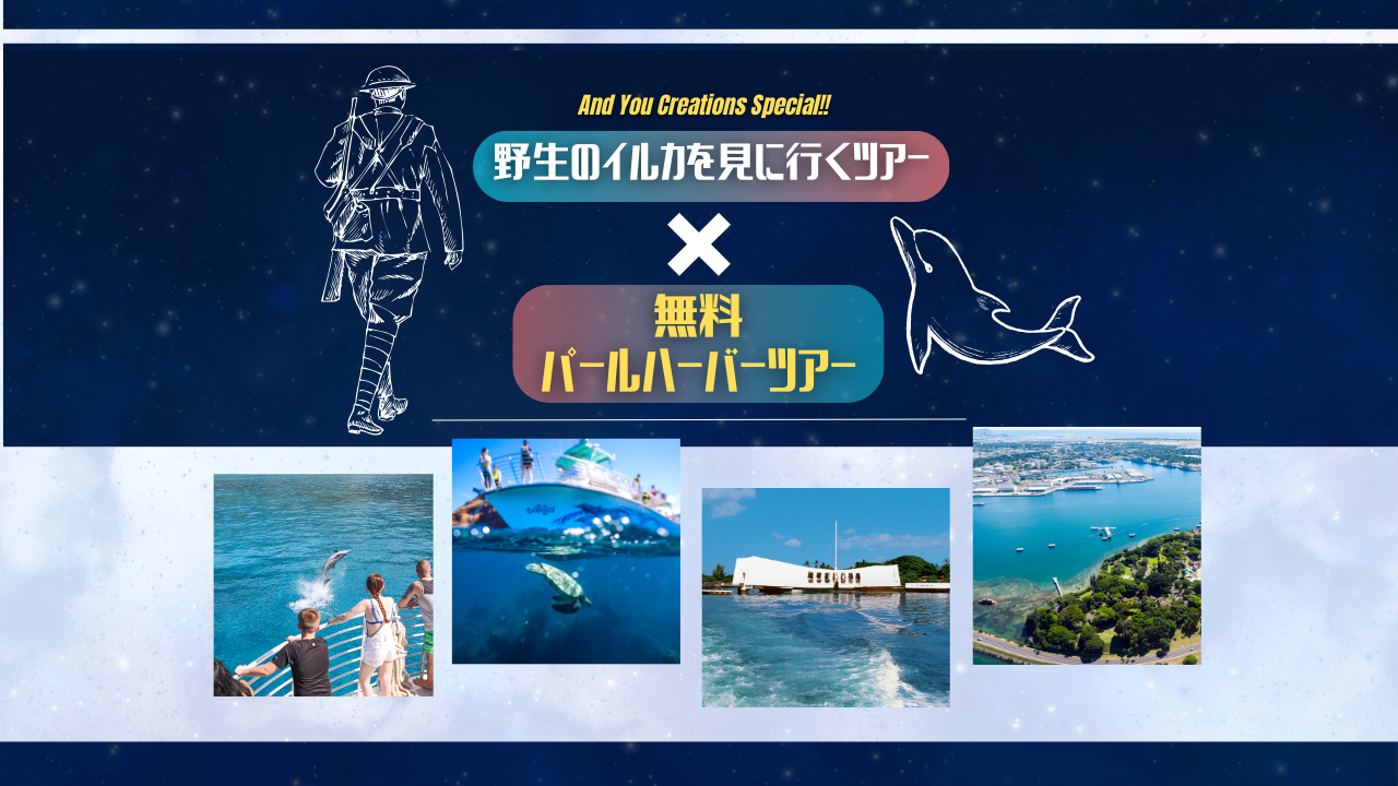 You are currently viewing イルカツアーを予約して、無料パールハーバーツアー(真珠湾観光＋アリゾナ記念館＋ホノルルダウンタウン観光)をゲットしよう！