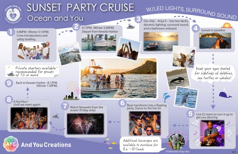 Waikiki sunset party cruise front