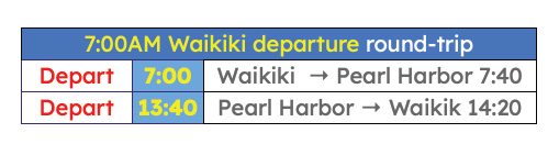 Pearl Harbor shuttle 6hr
