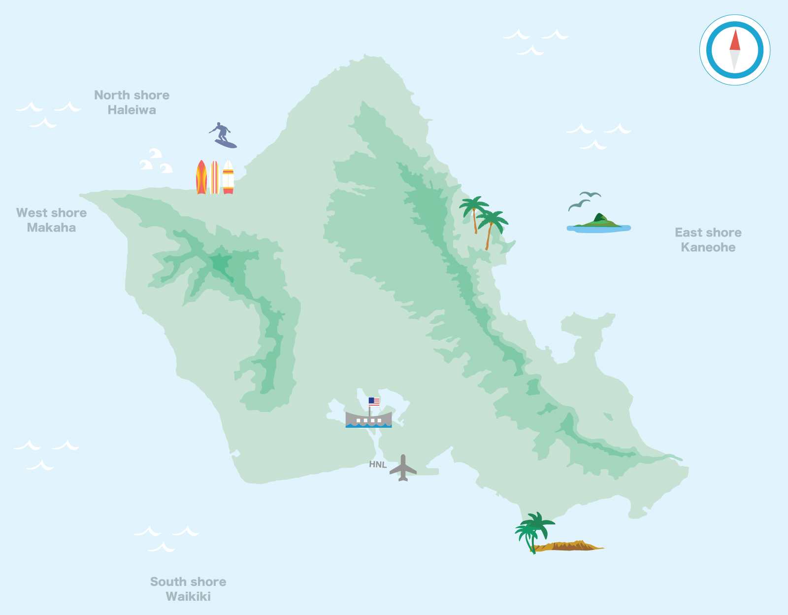 oahu island map
