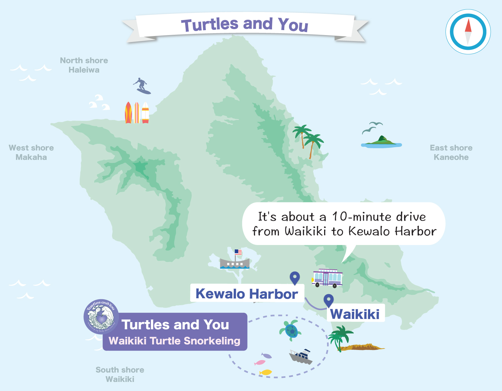 Turtle snorkeling tour in Oahu